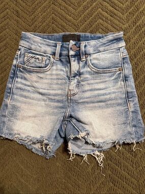 Buckle Light Blue Distressed Denim Kids Shorts